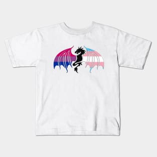 Bi + Trans Pride Dragon Kids T-Shirt